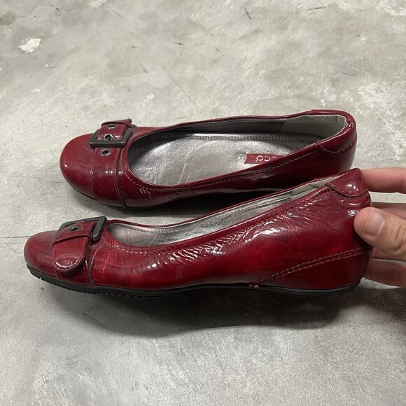 Ecco Bouillon Red Patent Leather Skimmer Comfort Shoe Women's Size 36 - Picture 1 of 9